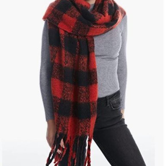 Warm Scarf Long Plaid Soft Scarves Oversized Winter Fashion Thick Shawl Wrap - Picture 5 of 7